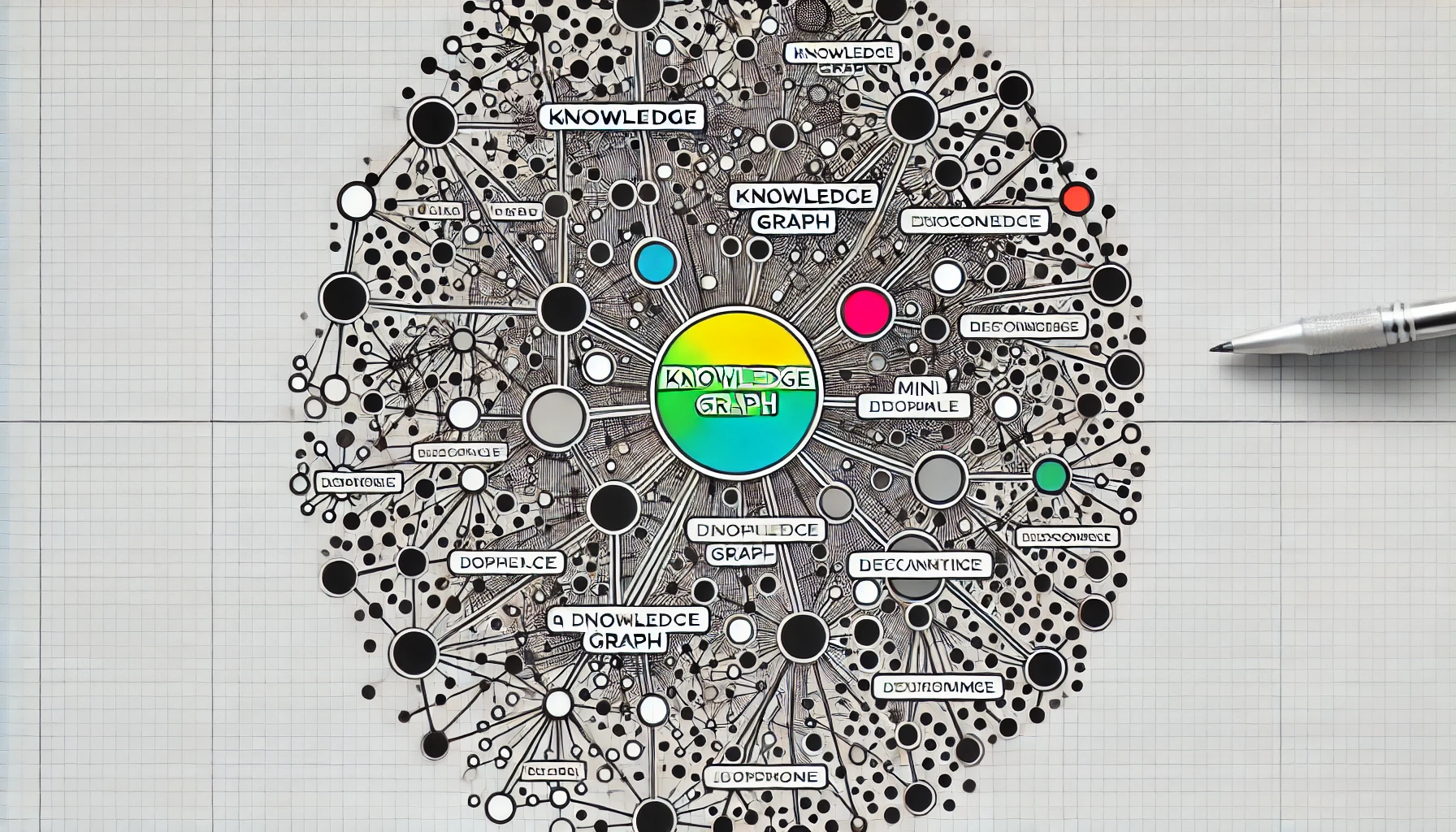 知識圖譜沒有中心，是個網狀結構，如果把其中一個節點做中心，就是心智圖，心智圖忽略知識庫的複雜採取切片（圖：ChatGPT）