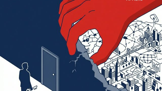 守門人 (Local Competition) 試圖守住舊有疆界，卻被 AI 巨手 (Global Competition) 直接拆除圍牆，揭示了全球競爭的殘酷現實。